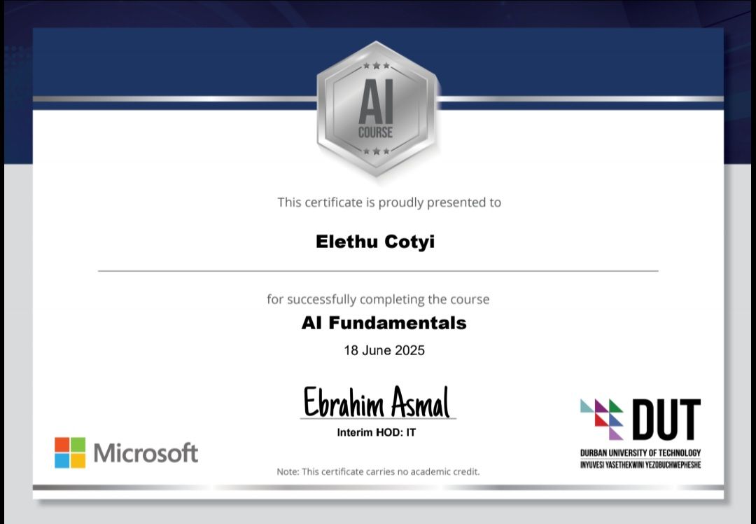 AI Fundamentals Certificate